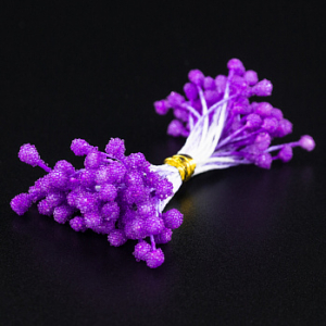 Тычинки на нитке Фиолетовые морозные крупные, 50 шт