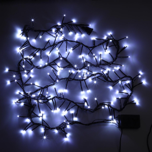 Гирлянда кластерная 200 LED 3 м черный провод с коннектором белая