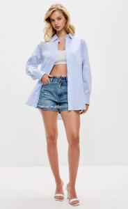 Рубашка д/р F512-1103 l.blue-white