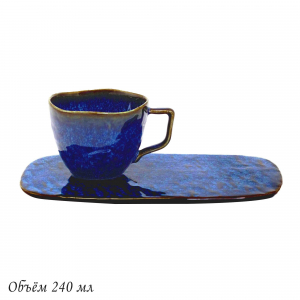 133-293 Чашка 240 мл с блюдцем AQUAMARINE в под.уп.(х16)Фарфор