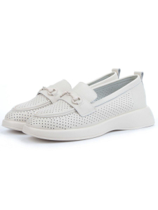 03-YD14-2D MILK WHITE Лоферы женские (натуральная кожа)