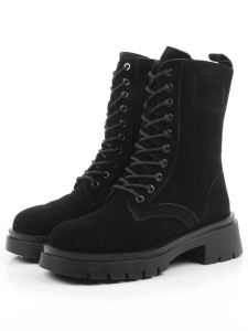 04-PAX86-3Z BLACK Ботинки зимние женские (натуральная замша, 100% шерсть)