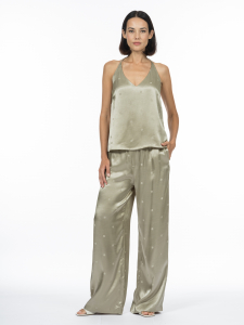 Брюки в пижамном стиле из вискозного жаккарда