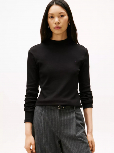Mockneck Stretch Knit Top