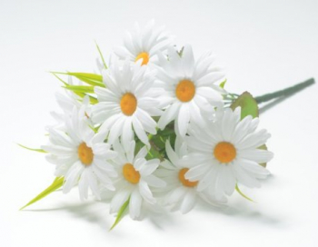 Искусственные цветы, Ветка в букете ромашка 11 голов (1010237) белый