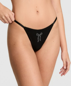 Logo Cotton Scoop Thong Panty