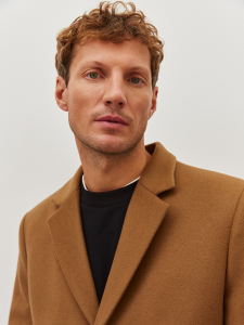 Прямое классическое пальто из шерсти и кашемира