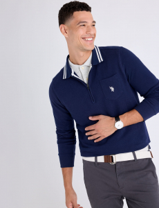 1/4 ZIP CHEST POCKET FRENCH TERRY SWEATSHIRT