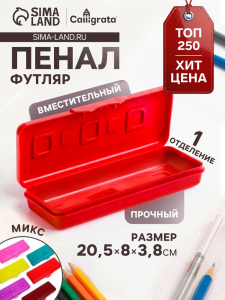 Пенал-футляр Calligrata «Гамма», 80?205?38 мм, непрозрачный, МИКС