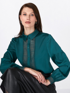Блузка с кружевом OD-808-3 зеленый