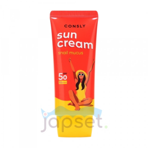 Consly Солнцезащитный крем с муцином улитки SPF 50+/PA+++ для комбинированной и жирной кожи, 50 мл