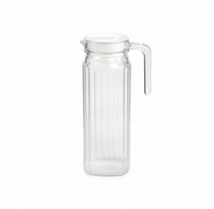 Кувшин КВАДРО 1.1л прозрачный с белой крышкой (50802)