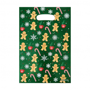 Набор пакетов подарочных новогодних 10 штук 25*17 см. ИМБИРНОЕ ПЕЧЕНЬЕ