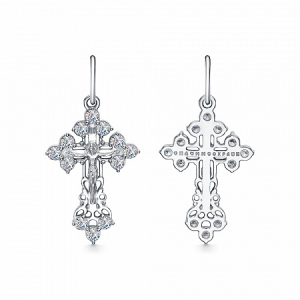 Крест из серебра литье с фианитом