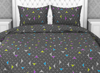 Простыня Треугольники серый бязь