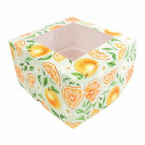 Коробка для 4 капкейков с окном 