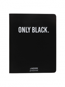 Дневник универсальный для 1-11 класса Only Black, интегральная обложка, искусственная кожа, шелкография, ляссе, 80 г/м2