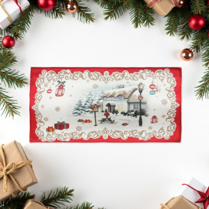 Полотенце новогоднее кухонное «Этель» «Снежная деревенька» 40?70 см, 100% хл, саржа 190 г/м?