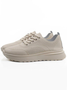 03-YH595-3 DK. BEIGE Кроссовки летние женские (натуральная кожа)