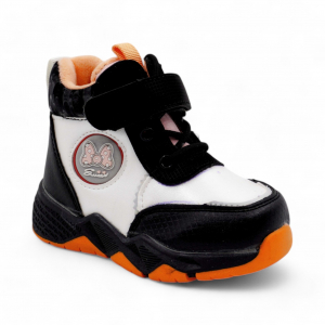 Ботинки на меху 1801-6-2 бел/черн