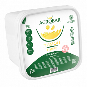 Пюре Лимон без сахара (Агробар) замороженное, 1 кг