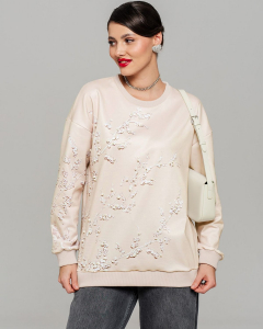 Cвитшот с принтом и бусинами SSP001