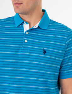 YARN DYE BIRDSEYE STRIPE PIQUE POLO SHIRT