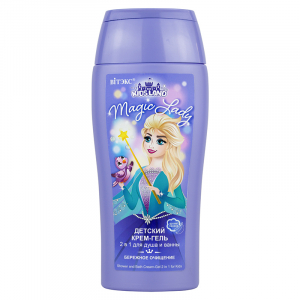 Крем-гель для душа и ванны для детей KIDSLAND Magic Lady питание  алоэ,молочко миндаля  BITЭКС