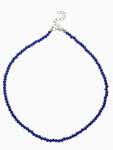 Чокер из бисера «Хрусталь» тёмно-синий в серебре, 36 см + 5 см доп, цепочка