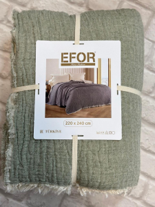 ПЛЕД EFOR МУСЛИН  220*240  (ЗЕЛЁНЫЙ)