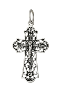 Крест из серебра литье частичное чернение
