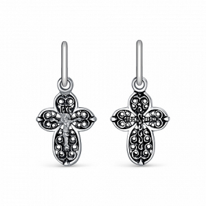 Крест из серебра литье частичное чернение