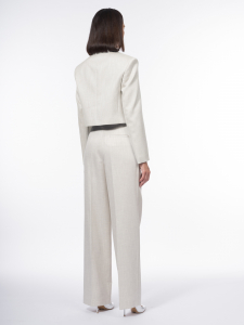 Прямые брюки с высокой посадкой из вискозной костюмной ткани