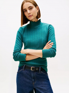 Lettuce-Trim Pointelle Turtleneck T-Shirt
