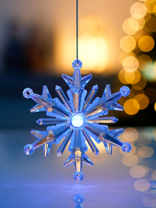 Подвеска светодиодная «Ледяная снежинка» 11 см, 1 LED, от батареек LR41?3, свечение синее/красное