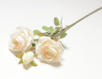 Искусственные цветы, Ветка розы 2 головы + 1 бутон (1010237)