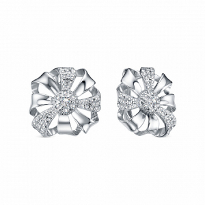 Серьги с фианитом родированные серебро 925*