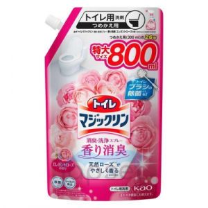 KAO Toilet Magiclean Deodorant Clean Elegant Rose Чистящее и дезодорирующее средство для туалета, аромат роз, мягкая упаковка, 800 мл
