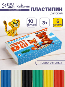 Пластилин «Calligrata kids: классический», 6 цветов, 60 г