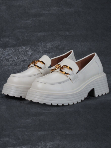 03-PDAG52-2 BEIGE Лоферы женские (натуральная кожа)