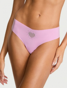 No-Show Heart Cut-Out Thong Panty