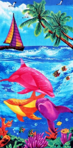 Пляжное полотенце велюр-махра 