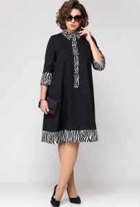 Платье EVA GRANT 7322-1 чёрный зебра