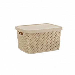 Ящик для хранения DIAMOND латте 7л с крышкой