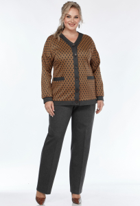 Жакет Элль-Стиль 2328 коричнево-серый