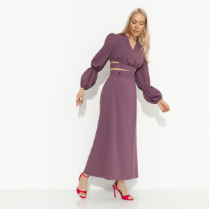 Комплект с юбкой на запах, Когда хочешь вау-эффекта (бордовый)