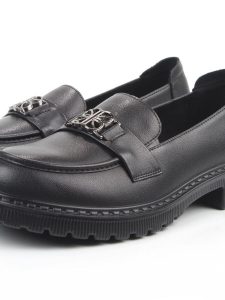 03-PDHL242-1 BLACK Лоферы женские (натуральная кожа)