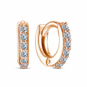 Серьги с фианитом позолоченные серебро 925*