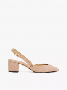 Suede Block-Heel Slingback