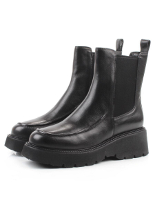 01-C2105B-17A BLACK Ботинки демисезонные женские (натуральная кожа, байка)